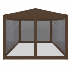 Быстросборный тент-шатер с москитной сеткой 3х3 коричневый