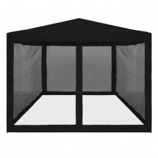 Быстросборный тент-шатер с москитной сеткой 3х3 черный