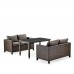Обеденный комплект плетеной мебели с диванами T256A S59A-W53 Brown