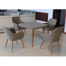 Комплект плетеной мебели T368 Y360B-W65 Light Brown (4+1)