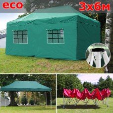 Быстросборный шатер со стенками 3х6м зеленый