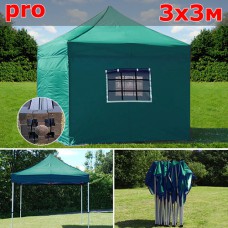 Быстросборный шатер автомат 3х3м PRO зеленый