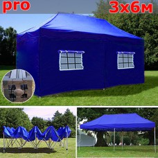 Быстросборный шатер автомат PRO 3х6м синий со стенками 