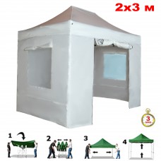 Быстросборный шатер автомат 4320 3х2м со стенками белый (Helex)