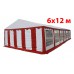 Шатер павильон 6x12 м бело красный ПВХ PRO