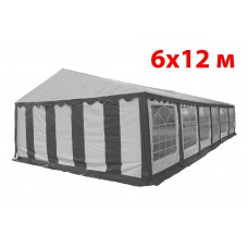 Большой шатер - торговая палатка Party 6x12 (белый серый) ПВХ