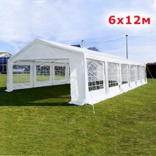 Большой шатер - торговая палатка Party 6x12 (белый) ПВХ